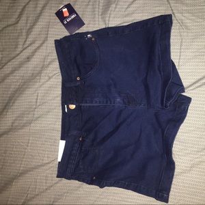 Brand New Dark Blue Stretch Denim Shorts